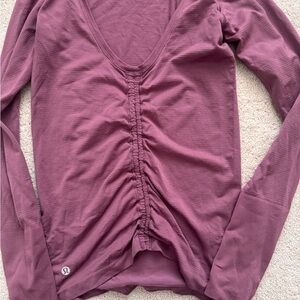 Lululemon Mauve Ruched Front Long Sleeve Shirt